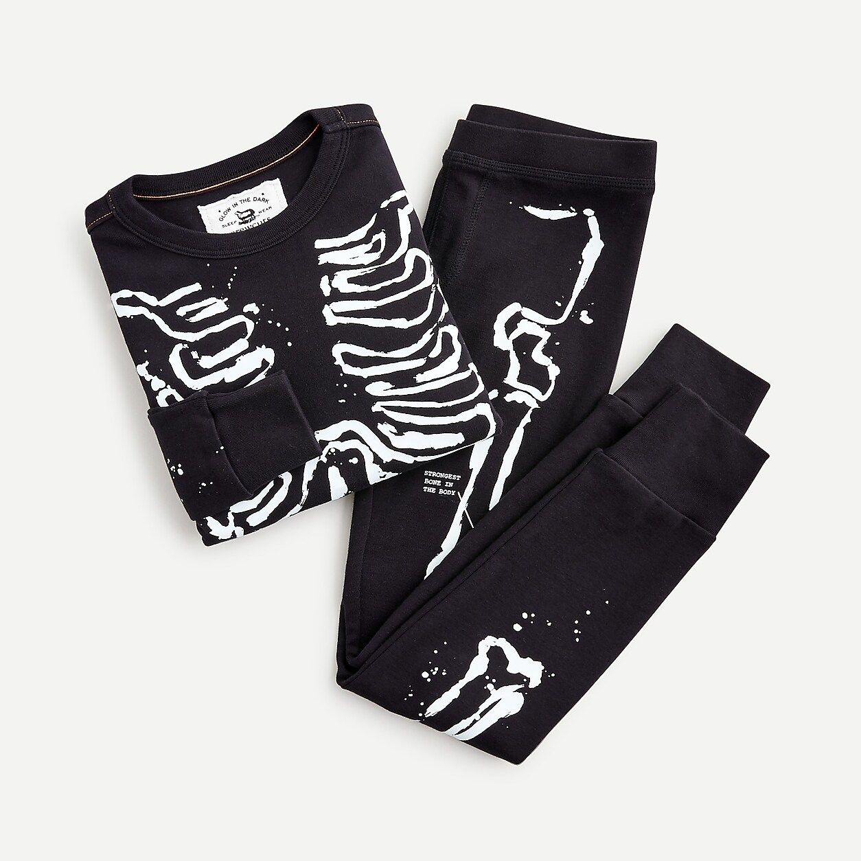 Kids' glow-in-the-dark skeleton pajama set | J.Crew US