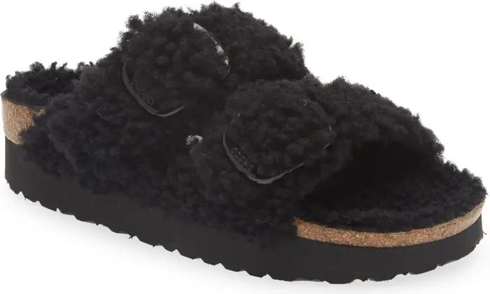 Papillio by Birkenstock Arizona Big Buckle Genuine Shearling Slide Sandal | Nordstrom