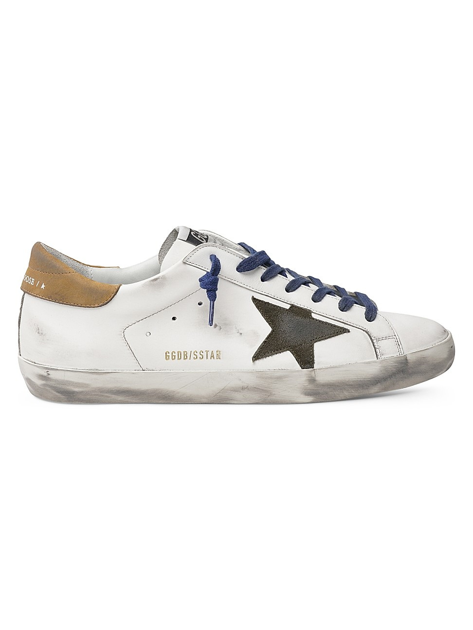 Golden Goose Deluxe Brand Men's Superstar Leather Sneakers - White Drill Green Brown - Size 39 (6) | Saks Fifth Avenue
