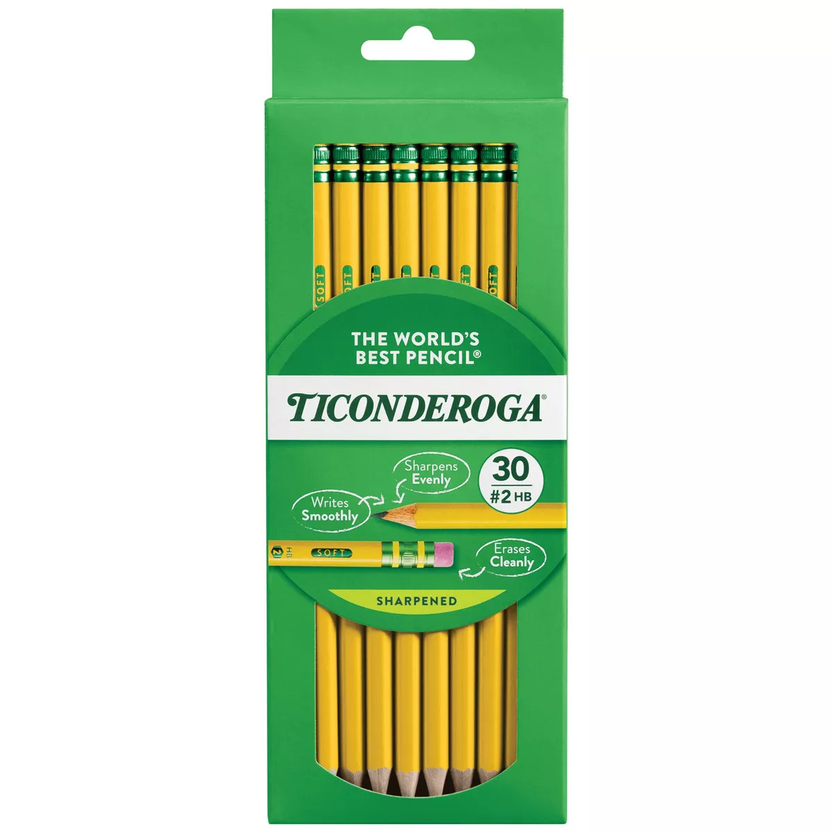Ticonderoga 30ct Pencil Yellow: No. 2 Wood Cased Presharpened Pencils, 2.2mm Point, Stationery & ... | Target