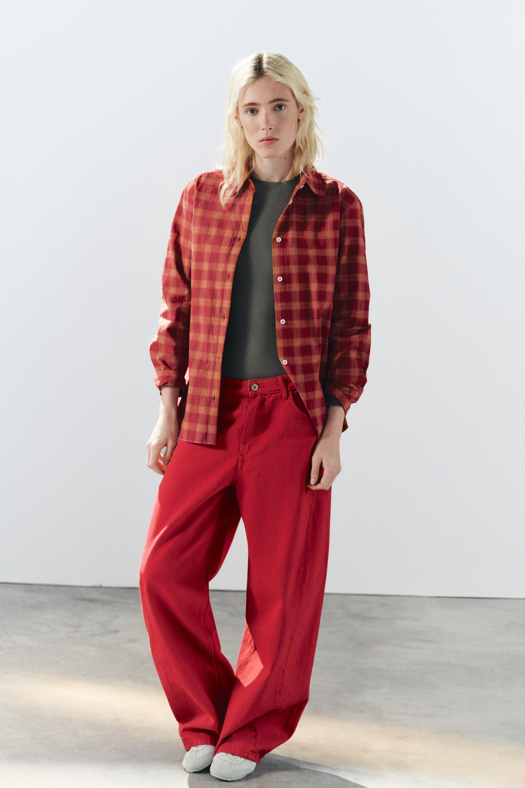 CHECK POPLIN OVERSIZE SHIRT | Zara UK