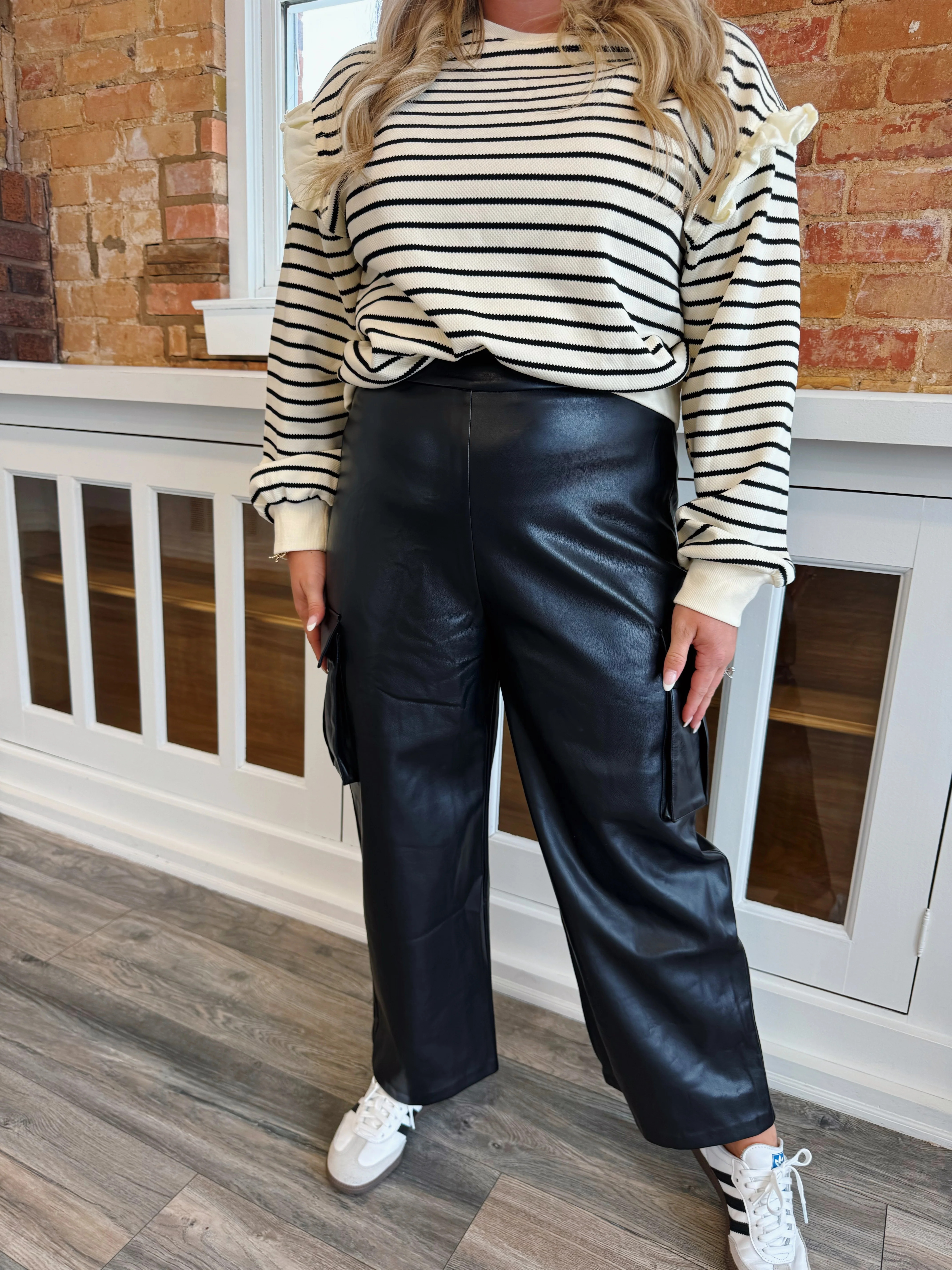 Leather Cropped Cargo Pants Large | Extremely Refined Boutique