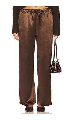 4th & Reckless Shelby Satin Trousers in Chocolate from Revolve.com | Revolve Clothing (Global)
