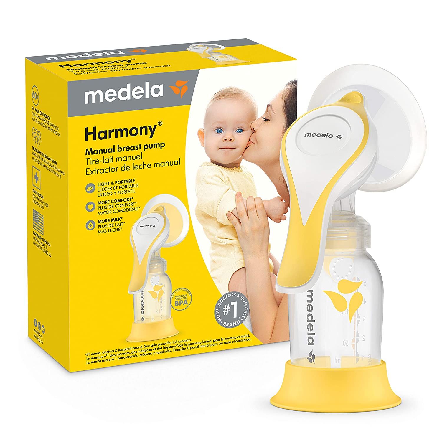 Medela Manual Breast Pump | Harmony Single Hand Breast Pump with Flex Breast Shields for More Com... | Amazon (US)