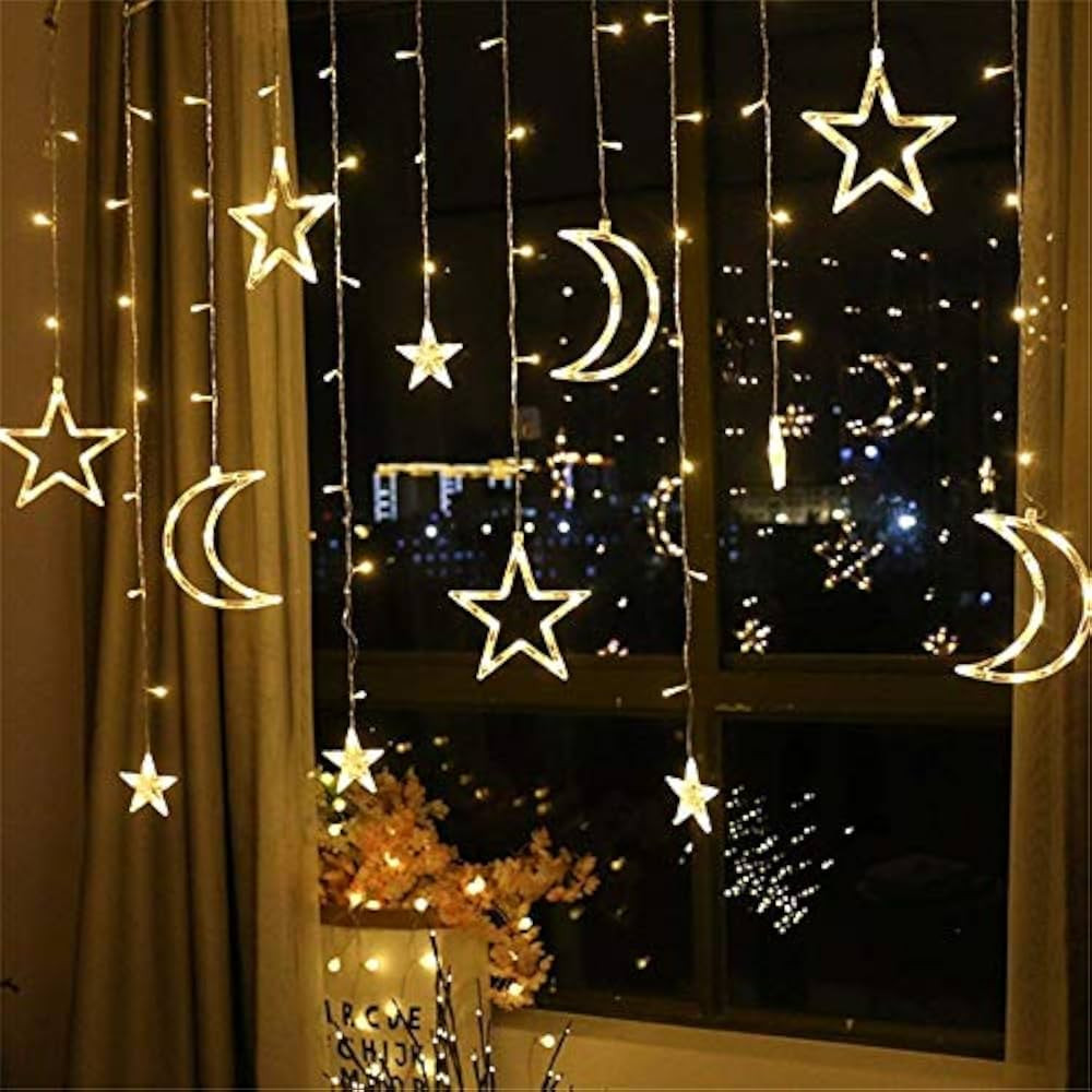 Ramadan LED Moon Star String Lights - 3.5m Ramadan Moon Star Lamp LED String Lights, Ramadan LED ... | Amazon (UK)