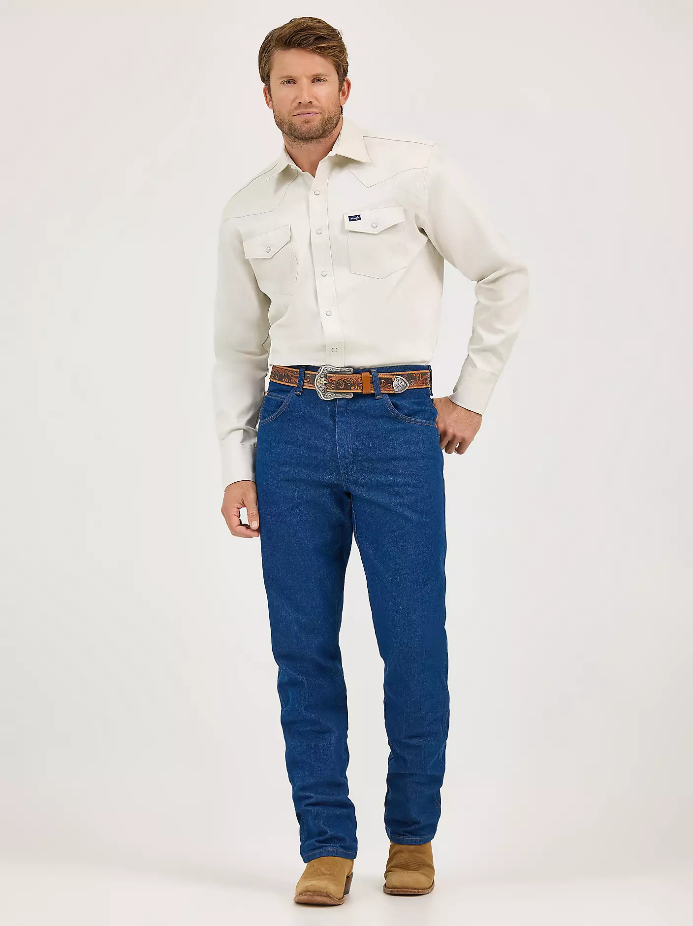 Cowboy Cut\u00ae Firm Finish Twill Western Snap Work Shirt | Wrangler