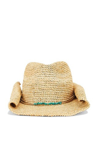 florabella Tanya Crochet Raffia Cowboy Hat in Neutral. | Revolve Clothing (Global)