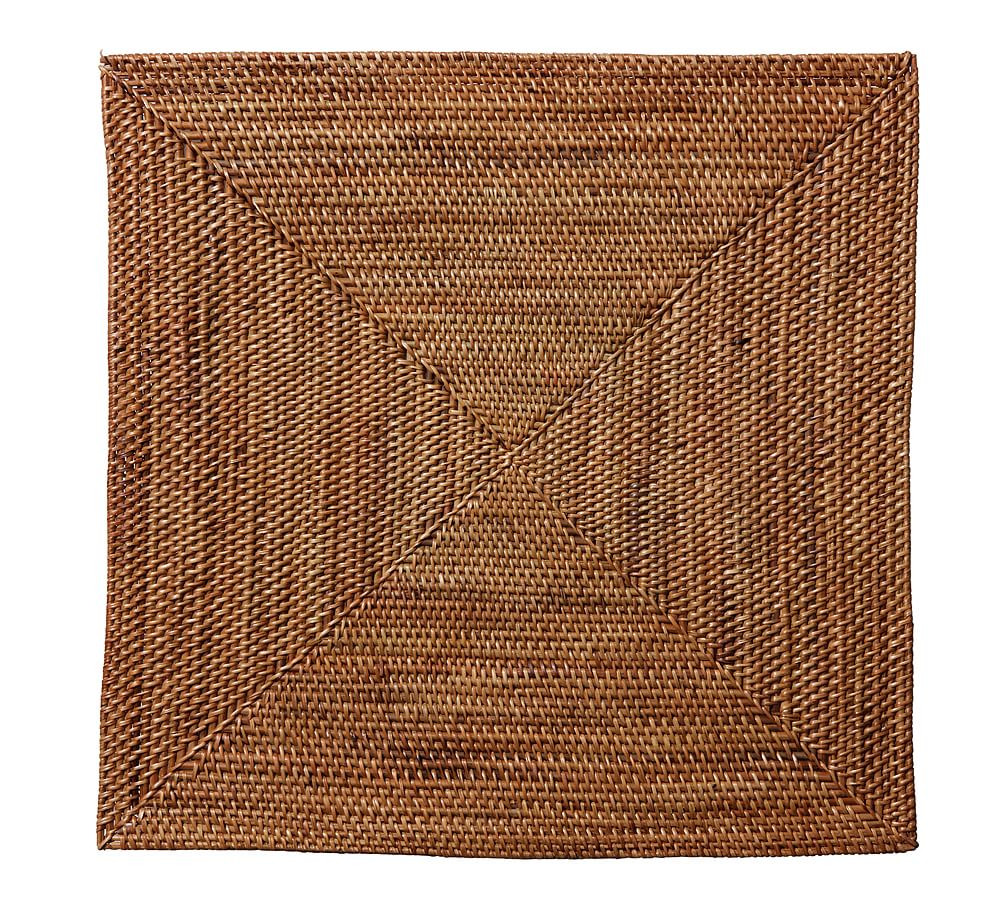 Tava Handwoven Rattan Square Placemat | Pottery Barn (US)