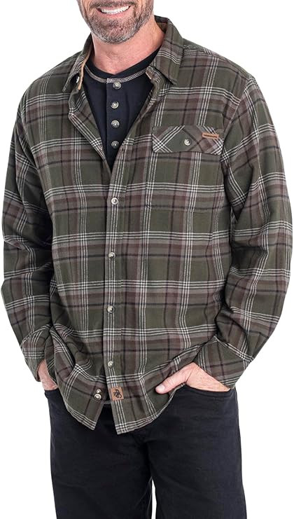 Legendary Whitetails Men's Buck Camp Flannel, Long Sleeve Plaid Button Down Casual Shirt, Corduro... | Amazon (US)