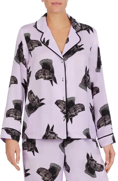 Shady Lady Long Sleeve Pajama Top in Lavender Dog Print at Nordstrom, Size Medium | Nordstrom