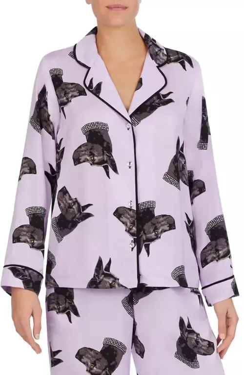 Shady Lady Hair Clip Print Short Pajamas In Cameo Tennis Balls