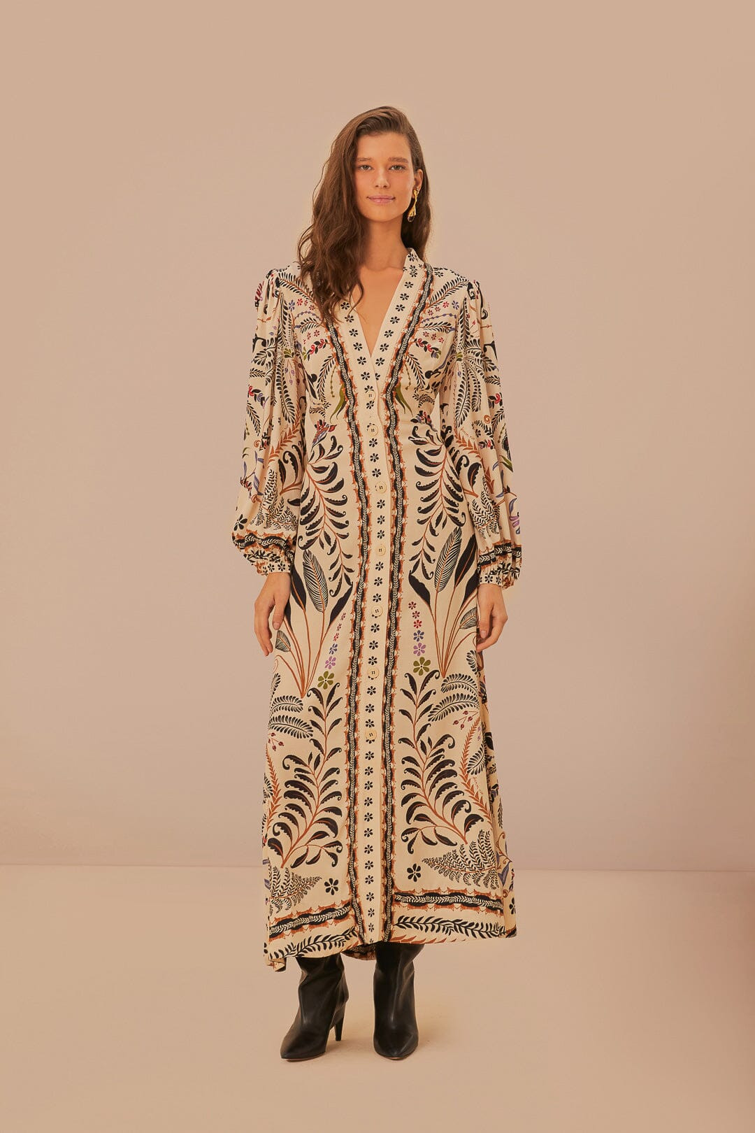 Sand Classic Nature Maxi Dress | FarmRio (US)