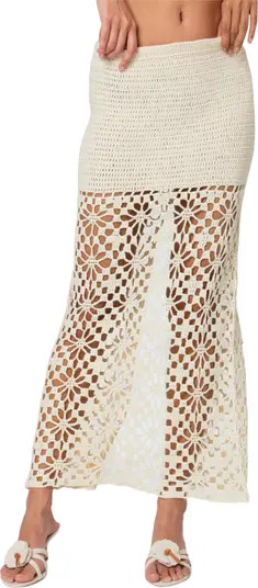 Ida Semisheer Crochet Maxi Skirt Crochet Skirt Outfit Crochet Top Skirt and Top set  | Nordstrom