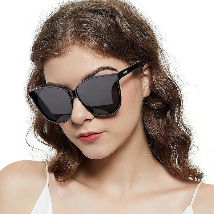 LVIOE Cat Eyes Sunglasses for Women, Polarized Oversized Fashion Vintage Eyewear for Driving Fish... | Amazon (US)