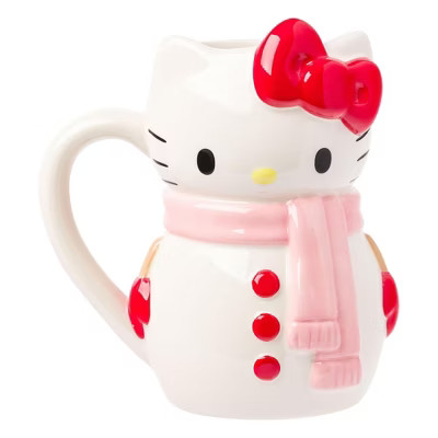 Silver Buffalo Sanrio Hello Kitty Snowman 20 Ounce 3D Sculpted Ceramic Mug | Target