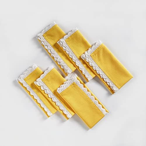 Amazon.com: FINGERCRAFT Dinner Cloth Napkins Cotton 6 Pack Premium Quality Mitered Corners with E... | Amazon (US)