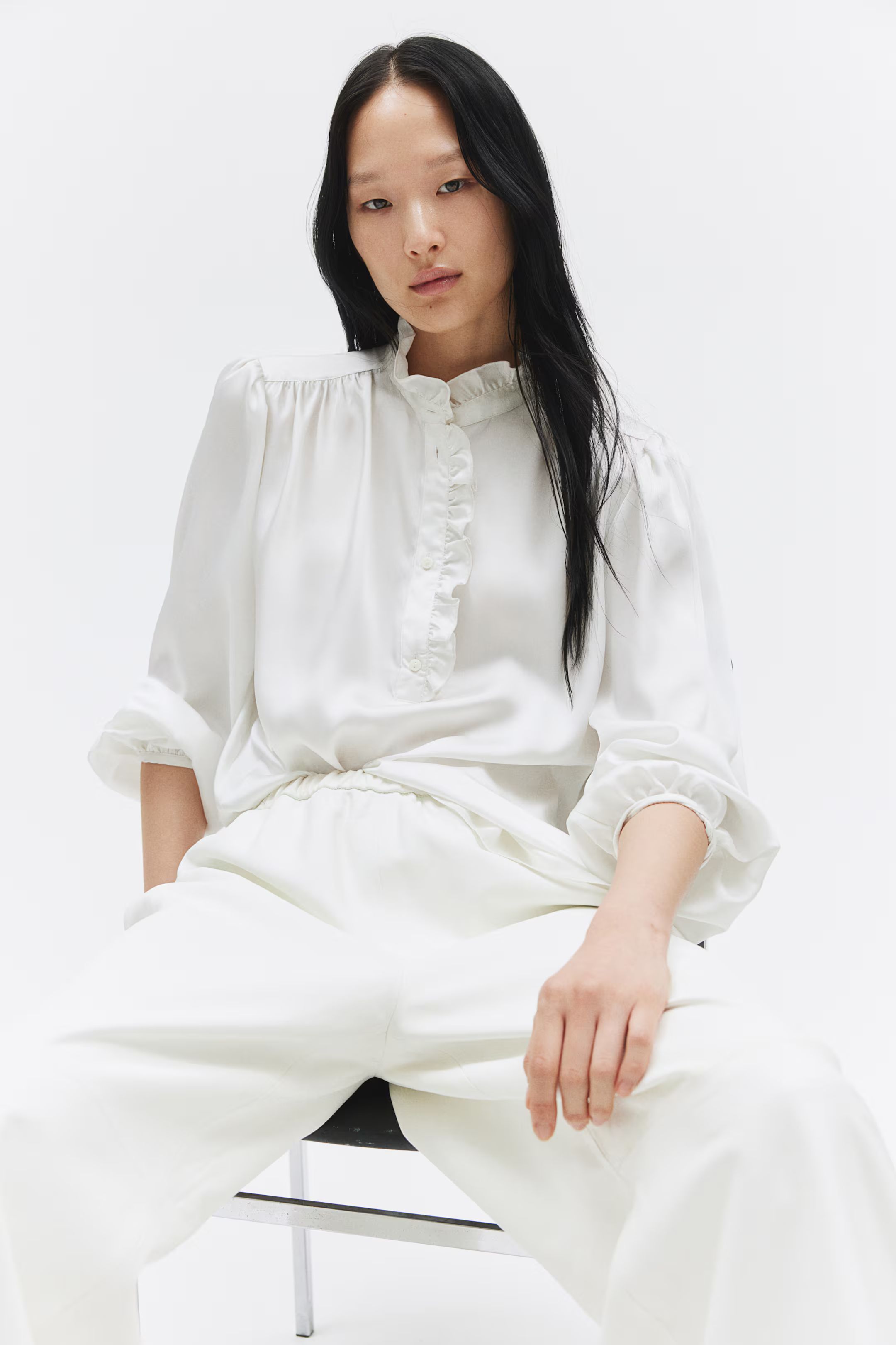 Ruffle-Trimmed Blouse | H&M (US + CA)