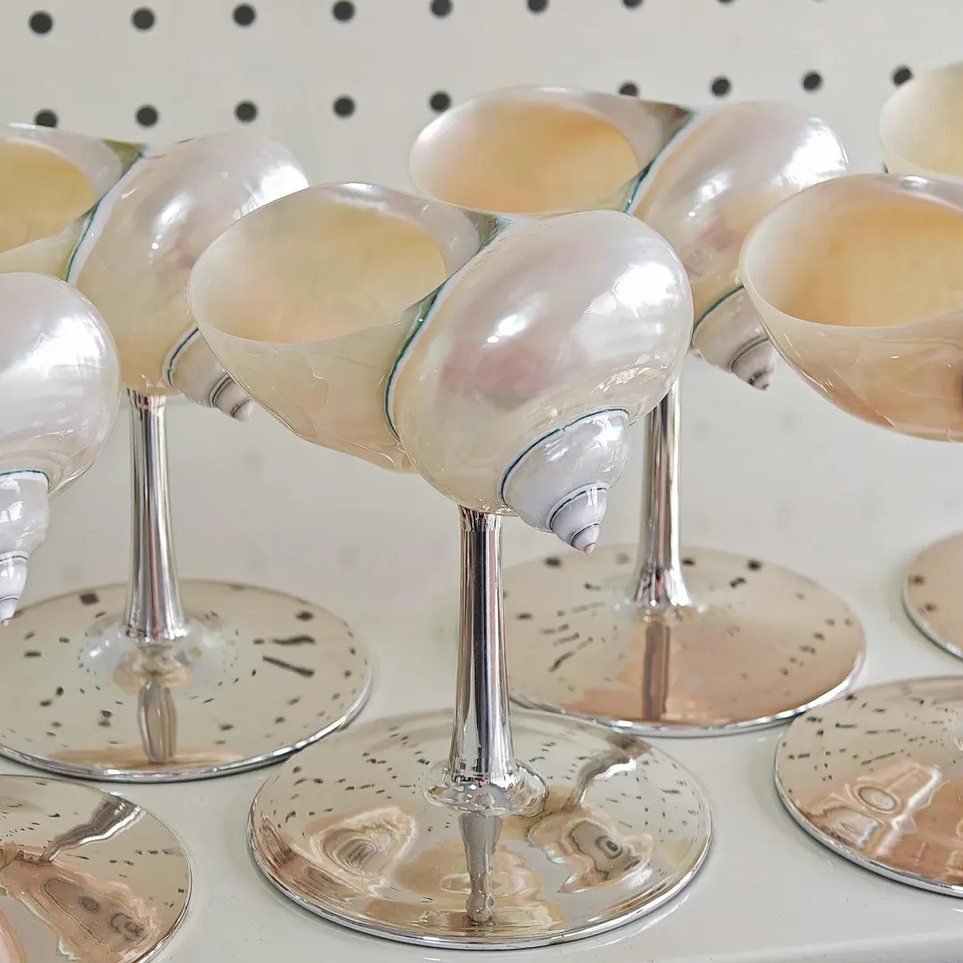 Personalized Silver Bottom Wine Glasses Bachelorette Party, Shell Martini Glasses, 2025 Popular S... | Etsy (US)