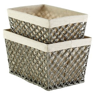 Medium Lattice Open Bin Grey | The Container Store