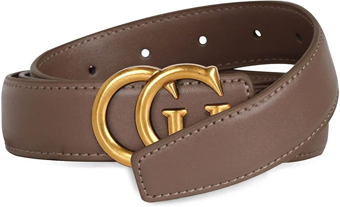 Women's Leather Belt with Buckle - Ideal for Dresses, Jeans, and Coats | Amazon (US)