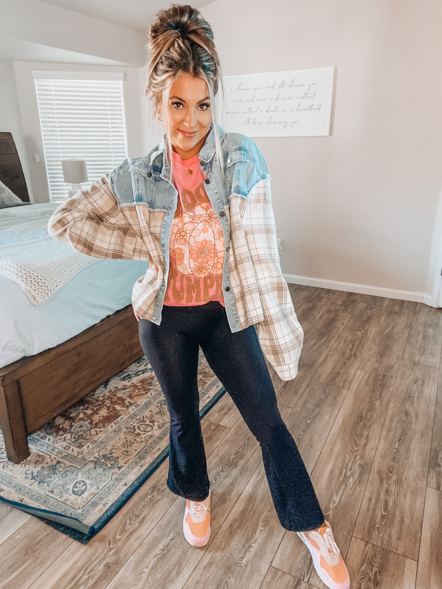 Fall pumpkin patch or apple picking outfit 🥰🤎use code: Samantha20 for 20% off! 
I’m wearing a large I’m both the Tshirt and the jacket   #pinklily #fallstyle #fallootd 

#LTKfindsunder50 #LTKSeasonal #LTKstyletip