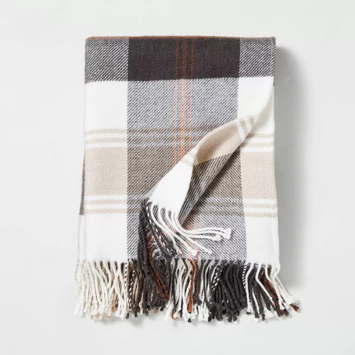 Outdoor Fall Tartan Plaid Fringe Throw Blanket - Hearth & Hand™ with Magnolia | Target