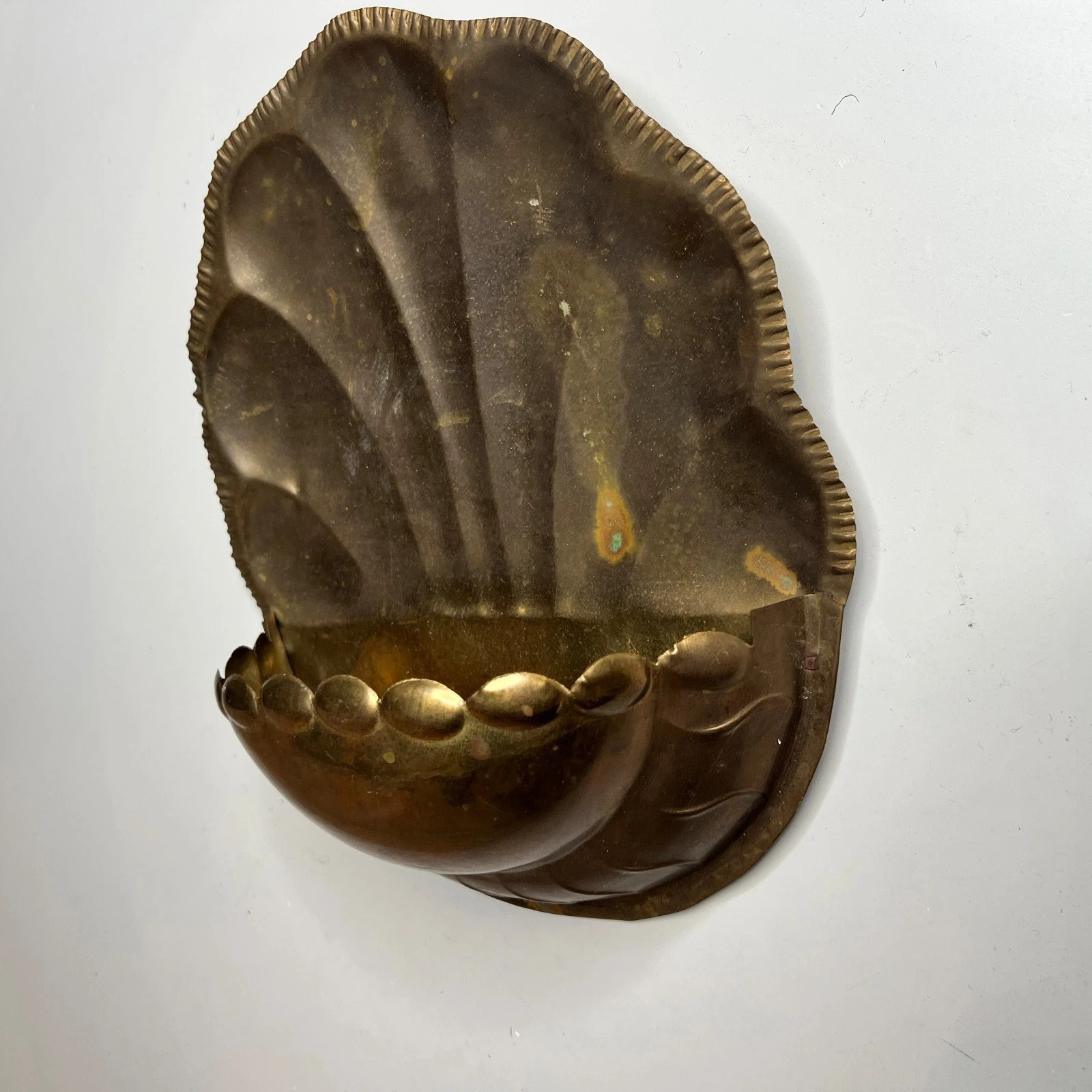 Vintage Brass Seashell Wall Decor India Exotics Shell Plaque Nautical Boho | eBay US