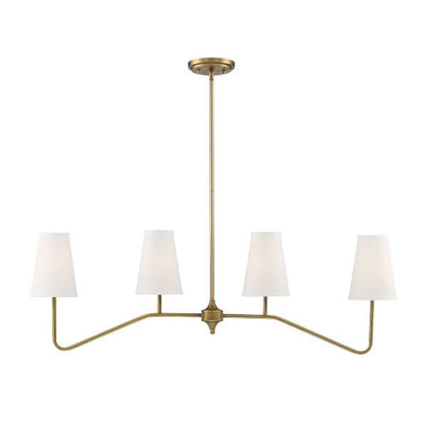 Lyndale Natural Brass Four-Light Chandelier | Bellacor