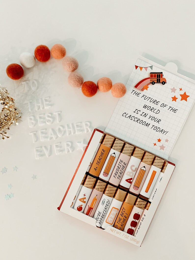 Teacher Gift, Merci Chocolate Gift DIY, Teacher Digital Prints, Teacher Gift Tags, Merci Chocolat... | Etsy (US)