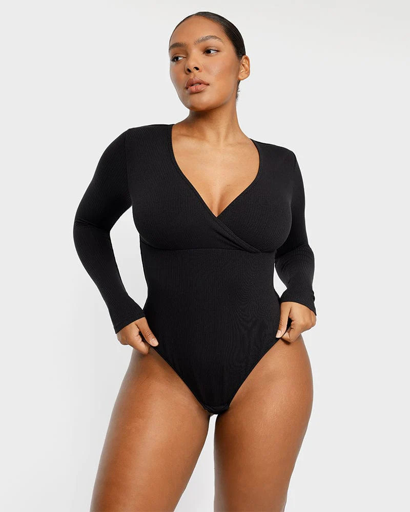 Cozy Ribbed Chic Cut-Out Bodysuit | Shapellx