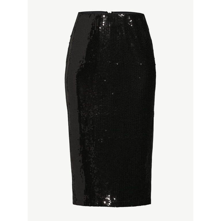 Scoop Women's Sequin Midi Pencil Skirt - Walmart.com | Walmart (US)