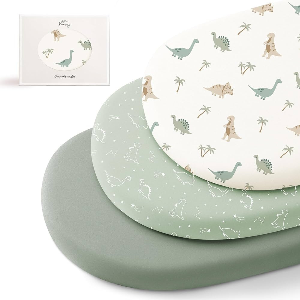 Konssy 3 Pack Stretchy Bassinet Sheets for Baby Girl Boy, Soft Breathable Baby Bassinet Mattress ... | Amazon (US)