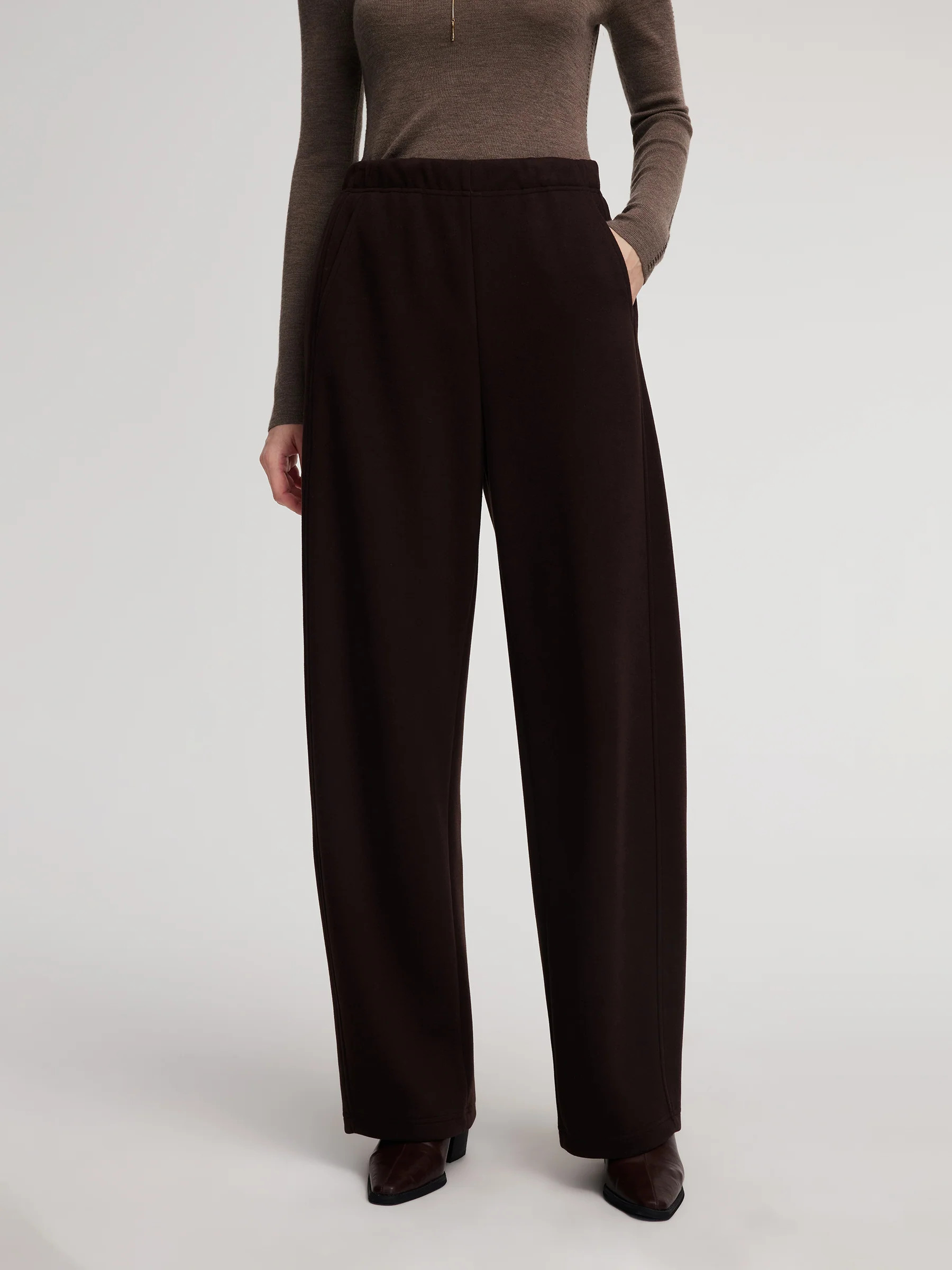 Elastic Waist Women Curved Leg Pants | GOELIA