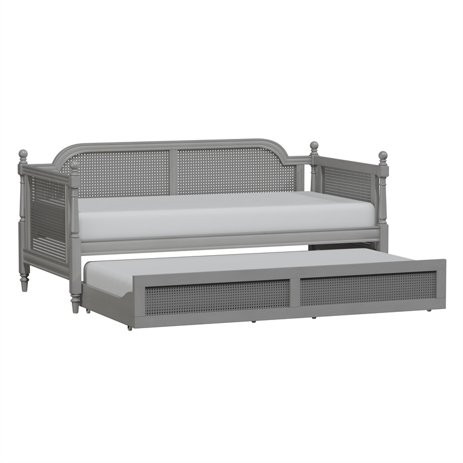 Hillsdale Furniture Melanie Wood and Cane Twin Daybed with Trundle French Gray | Walmart (US)