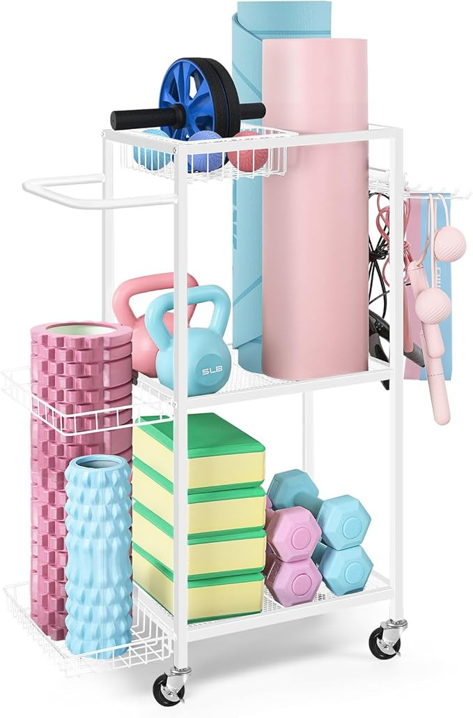 LIANTRAL Dumbbell Rack, Yoga Mat Storage Rack, Workout Equipment Storage Rack for Dumbbells Kettl... | Amazon (US)