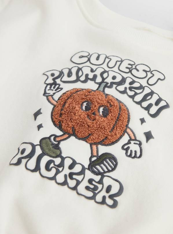 Buy Cream Cutest Pumpkin Picker Halloween Graphic Sweatshirt  Up to 3 mths | Halloween clothes | ... | Tu Clothing