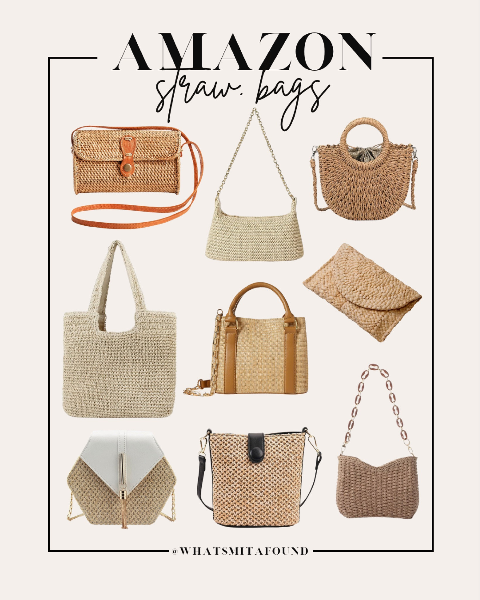 Straw bags from Amazon! Affordable and trendy straw purses for spring and summer. Straw purse, straw bag, straw tote bag, straw crossbody bag, spring bag, spring purse, summer bag, summer purse, raffia purse, raffia tote bag, raffia bag, straw shoulder bag, straw crossbody bag, raffia shoulder bag, raffia crossbody bag, raffia clutch, straw clutch, affordable purse, affordable tote bag

#LTKfindsunder50 #LTKitbag #LTKtravel