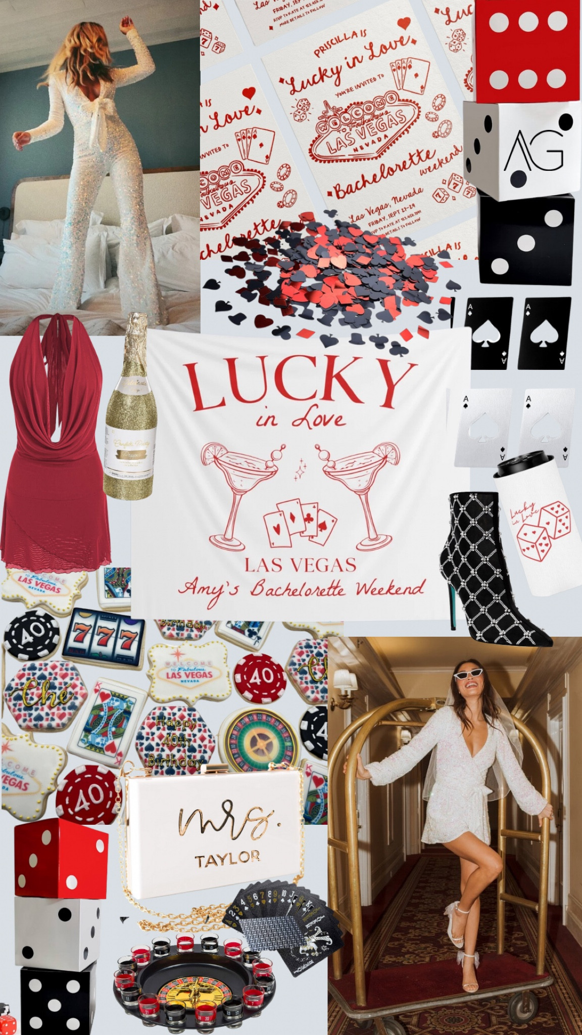 Lucky in Love casino bachelorette party theme! Vegas then vows, the ultimate bachelorette decor and bridal outfit necessities! #vegas #bachelorette #bacgelorettetheme

#LTKParties #LTKWedding