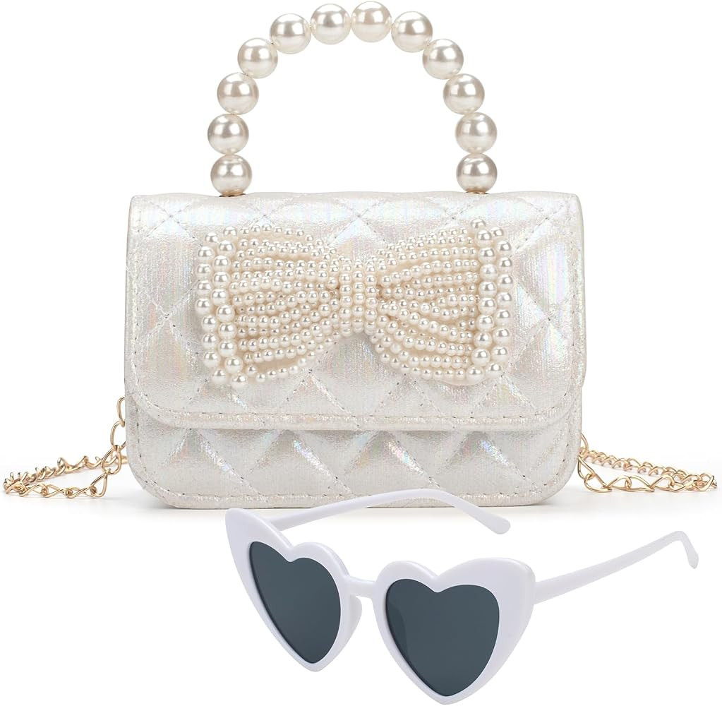 Toddler Crossbody Bag - Bow Purse for Little Girls, Birthday Gift | Amazon (US)