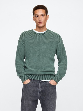 Relaxed Plaited Crewneck Sweater | Gap Factory