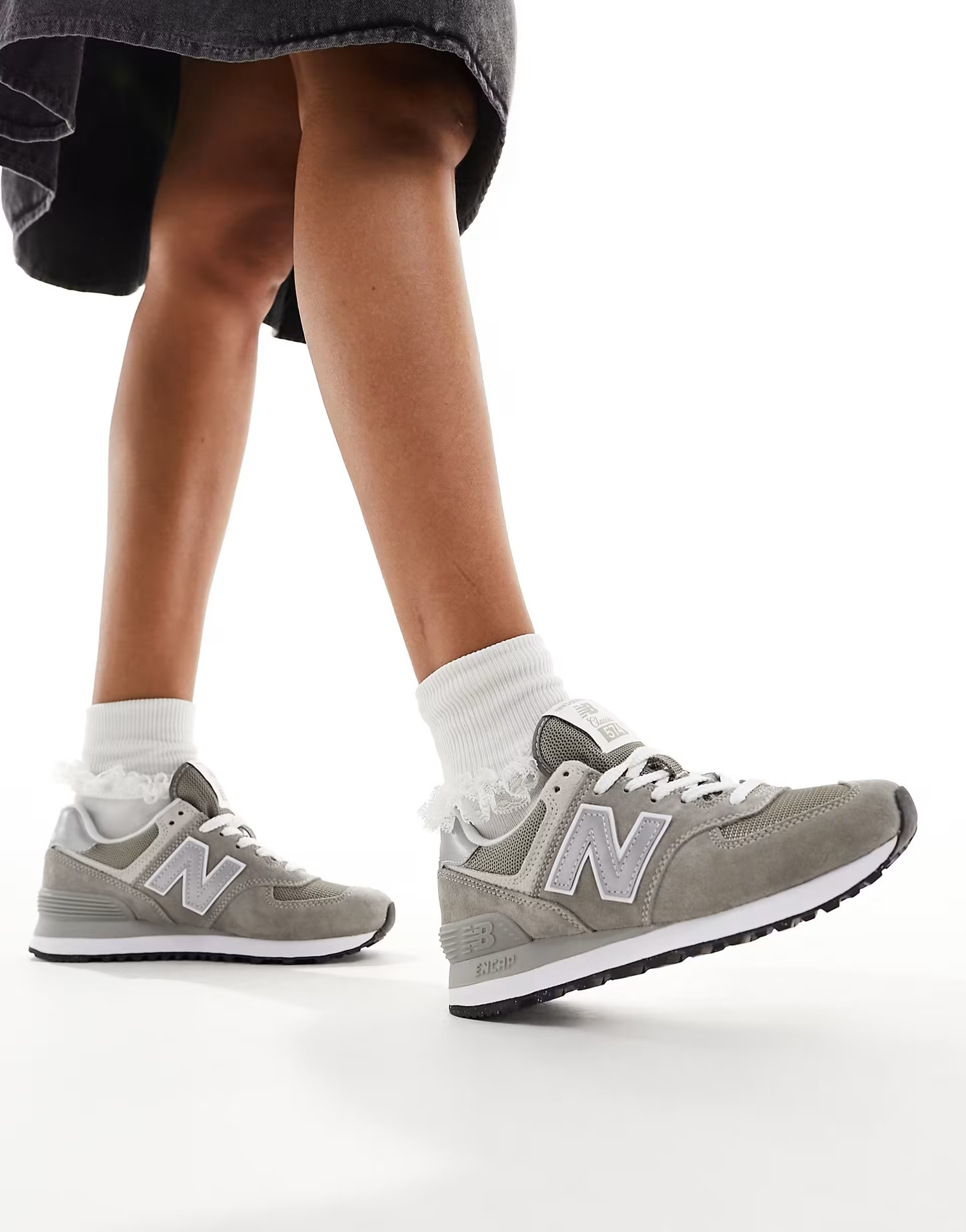 New Balance 574 sneakers in grey and white | ASOS (Global)