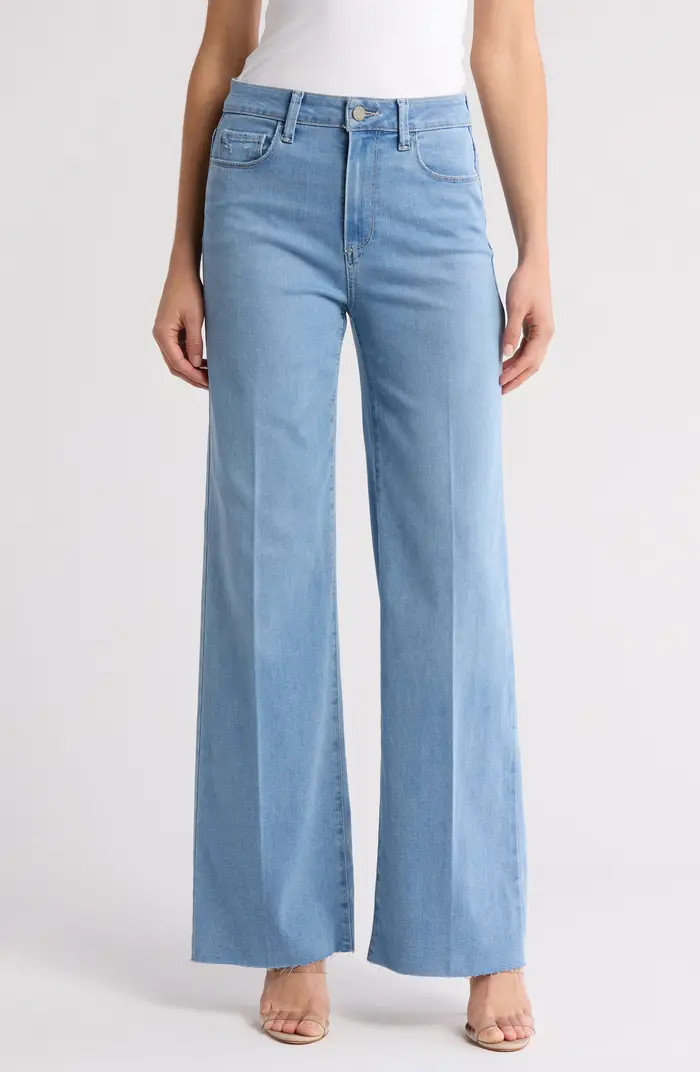 PAIGE Genesee Raw Hem High Waist Wide Leg Jeans | Nordstromrack | Nordstrom Rack