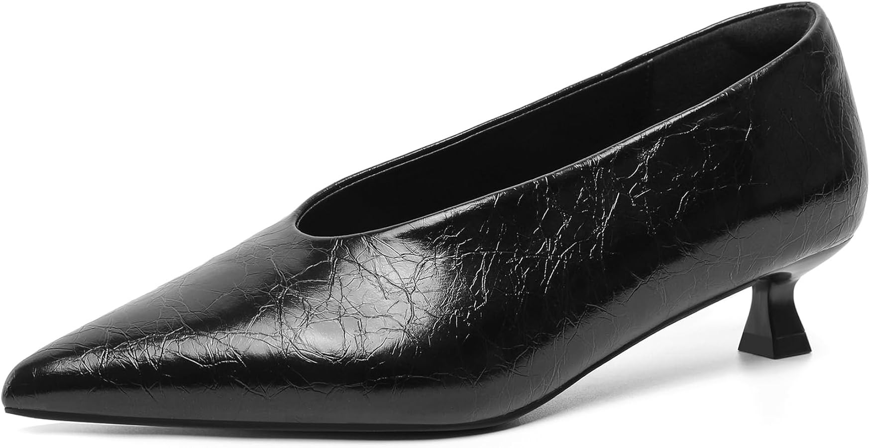 Mostrin Kitten Heels for Women Pointed Closed Toe Heels Low Pumps Shoes for Party Work Office | Amazon (US)