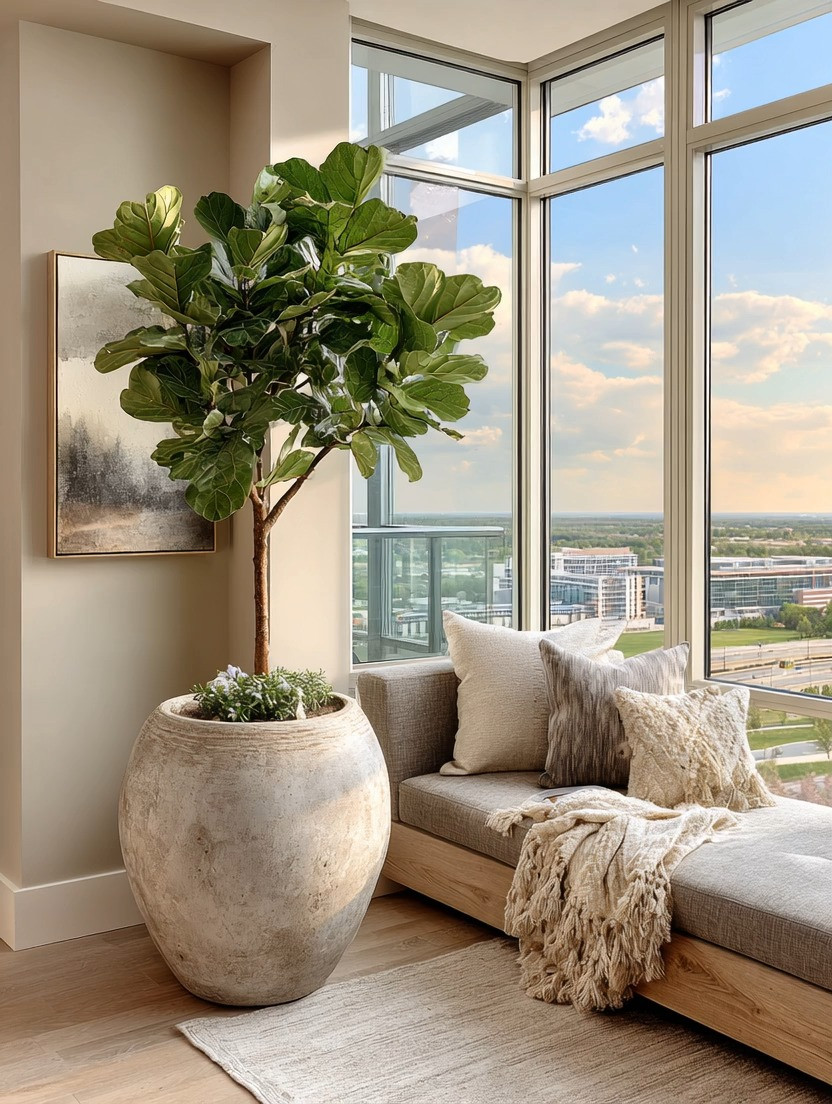 Indoor trees are one of the most underrated pieces in home décor.

We're not talking about tiny plants scattered throughout the room.

We're talking about beautiful, tree-like plants that instantly transform a space.

A fiddle leaf fig has earned its place as one of the most popular indoor trees for good reason. Its oversized sculptural leaves create a statement without creating clutter. It adds height, softness, and that feeling of bringing nature indoors.

Whether you choose a real fiddle leaf fig or a high-quality artificial version, the effect is remarkably similar. The greenery balances the room, softens hard architectural lines, and makes a home feel calmer and more alive.

One more designer tip: don't underestimate the planter.

Go oversized.

A large planter gives the tree presence and creates a much more luxurious, intentional look than a small pot tucked into a corner.

Place it beside a sofa, near a large window, in an empty corner, or beside a reading nook, and you'll instantly understand why interior designers have relied on indoor trees for decades.

We've linked both real and artificial fiddle leaf trees, along with our favorite oversized planters, so you can choose the option that fits your lifestyle.

Elegance is about taste, not about square footage.

#IndoorPlants #FiddleLeafFig #HomeDecor #LTKHome 

 #LTKHome