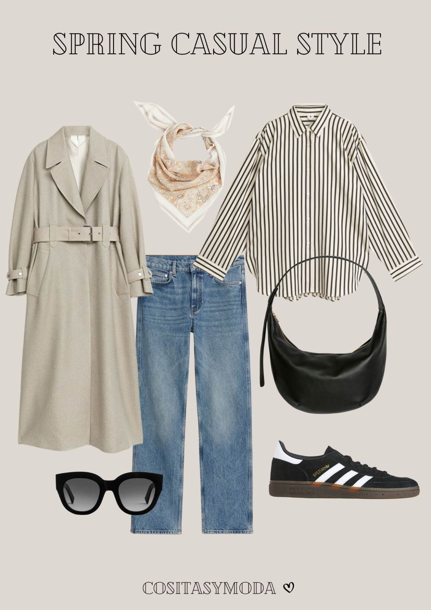 Spring Casual Style | Cositasymoda
•
T-shirt,Black bag,casual jeans,adidas sneakers,black sunglasses,nude jacket

#LTKSeasonal #LTKstyletip #LTKU
