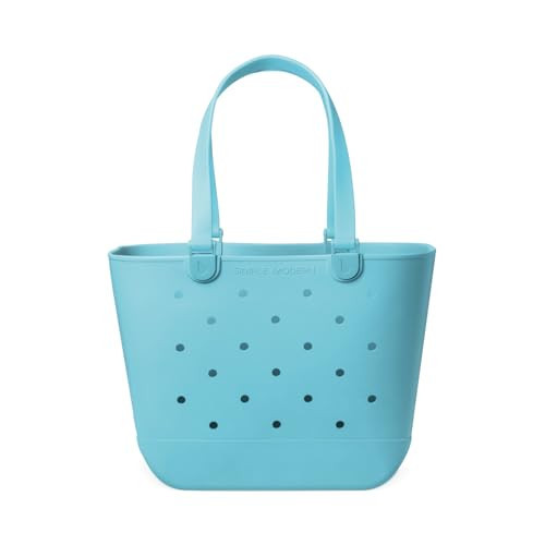 Simple Modern Beach Bag Rubber Tote | Waterproof Large Tote Bag with Zipper Pocket for Beach, Pool Boat, Groceries, Sports | Getaway Bag Collection | Nantucket Tides | Amazon (US)