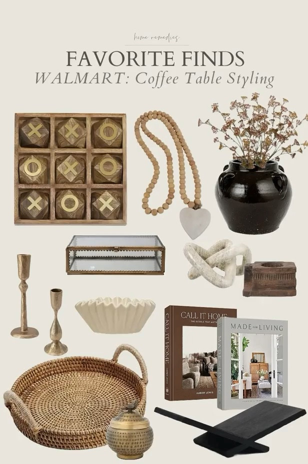 Add charm and character to your coffee table with some of my favorite vintage style finds from Walmart! cottage, antique, modern vintage, modern organic, traditional, living room, family room, den, home office, guest room #LTKWatchNow

#LTKHome #LTKFindsUnder50 #LTKSeasonal