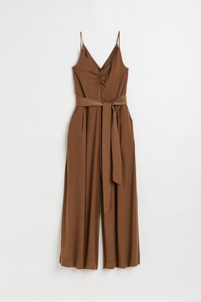 V-neck satin jumpsuit | H&M (UK, MY, IN, SG, PH, TW, HK)