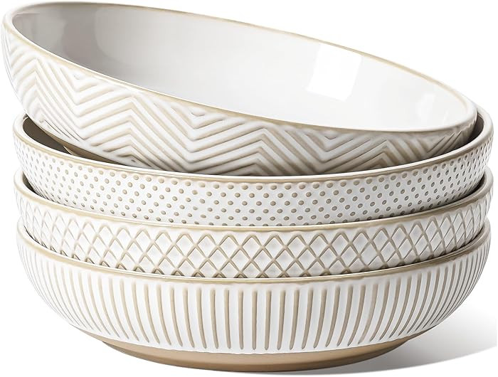 LE TAUCI Pasta Bowls 46oz, Large Salad Bowl, Ceramic Serving Plate, House-warming Wedding Present... | Amazon (US)