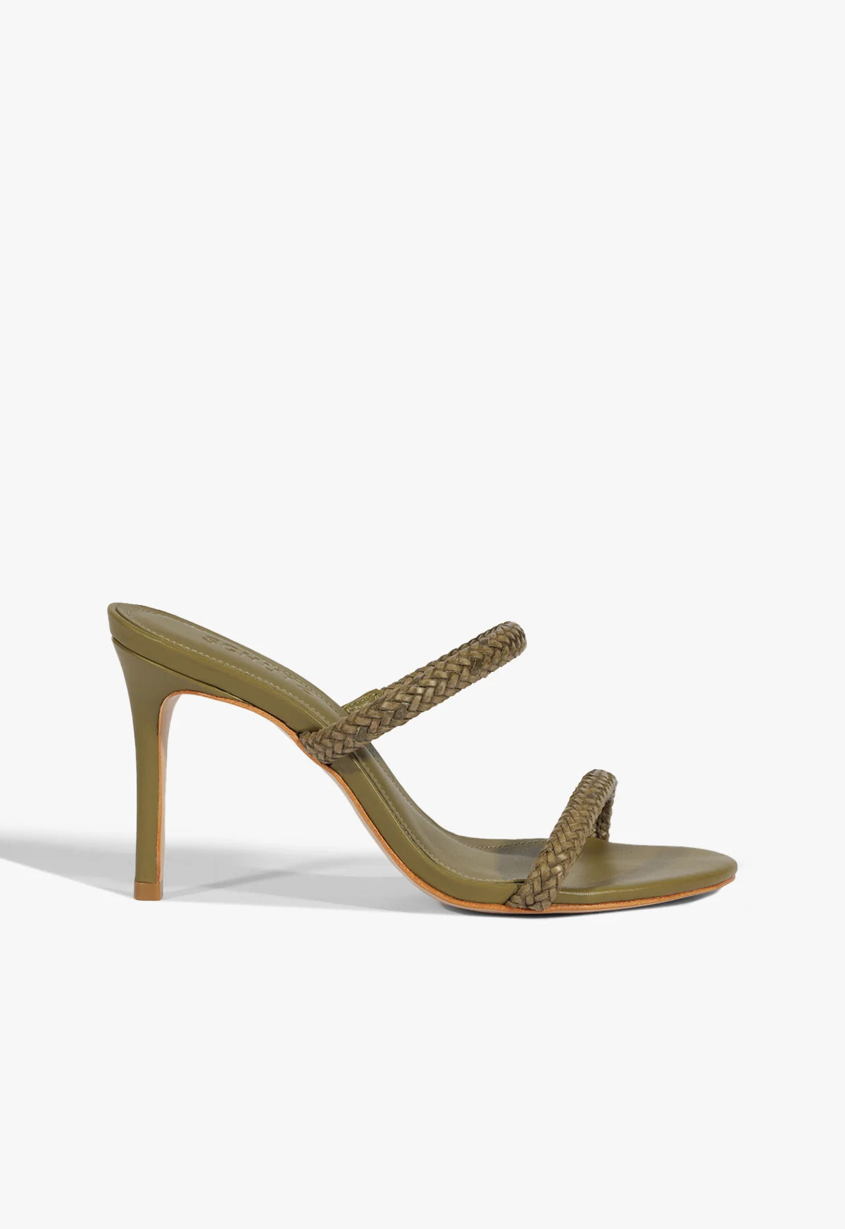 Taliah Woven Stiletto Sandal | Green | Synthetic | Schutz (US)